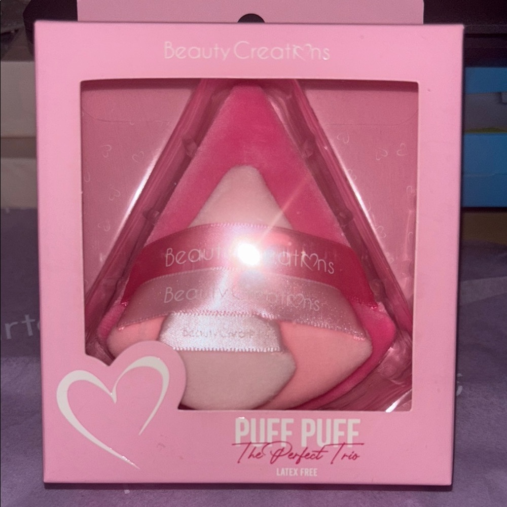 Beauty Creations Puff Puff Trio - Pink, White, and Cream